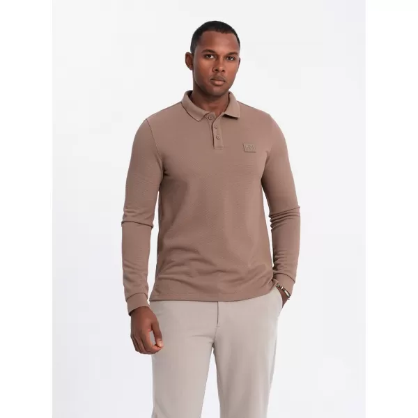  Pánské triko OMBRE OM-POLS-0131 BROWN 