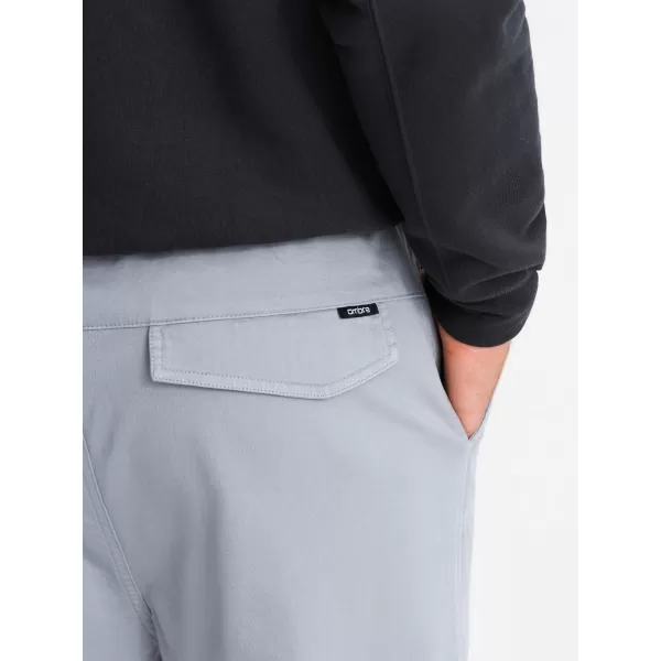 Pánské kalhoty OMBRE OM-PAJO-0199 LIGHT GREY 