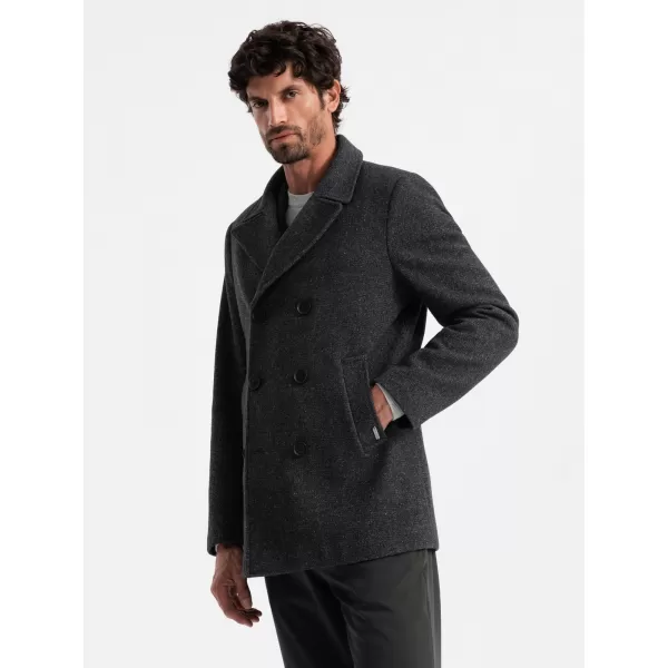  Pánský kabát OMBRE OM-COWC-0115 GRAPHITE 