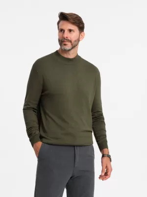 Pánský svetr OMBRE OM-SWTN-0100 KHAKI