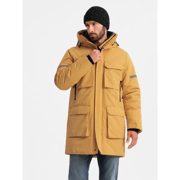  Pánská bunda OMBRE OM-JALJ-0169 YELLOW 