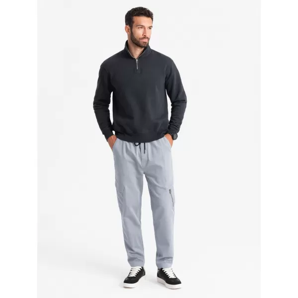  Pánské kalhoty OMBRE OM-PAJO-0199 LIGHT GREY 