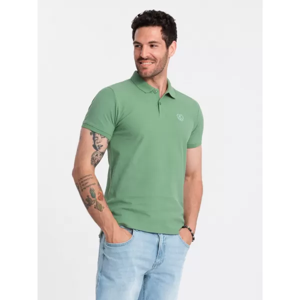  Pánské triko s límečkem OMBRE OM-POBS-0100 GREEN 