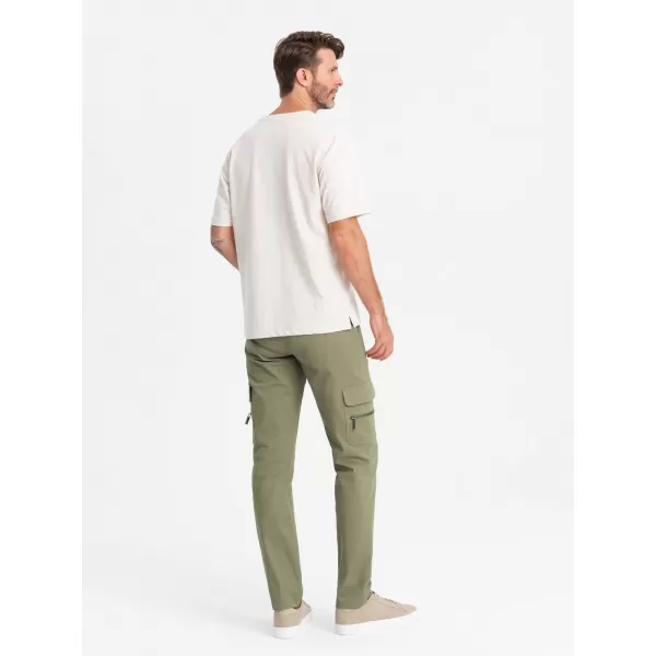  Pánské kalhoty OMBRE OM-PACG-0204 OLIVE 