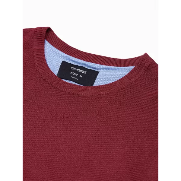  Pánský svetr OMBRE OM-SWBS-0106 BURGUNDY 