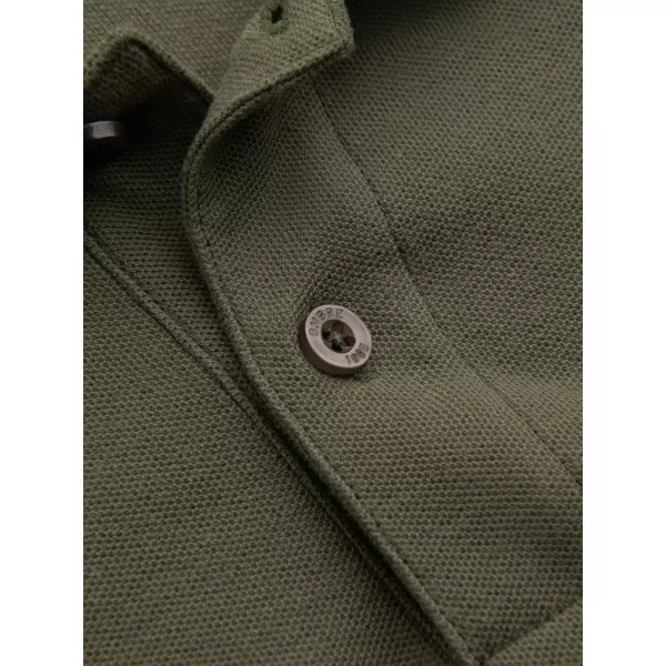  Pánské triko s límečkem OMBRE OM-POBS-0100 DARK OLIVE GREEN 