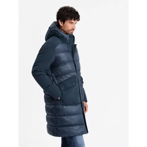  Pánská bunda OMBRE OM-JALJ-0165 NAVY BLUE 