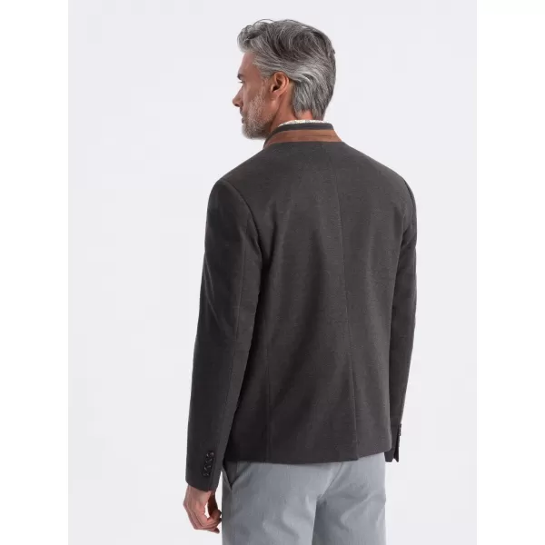  Pánské sako OMBRE OM-BLZB-0131 BLACK MELANGE 