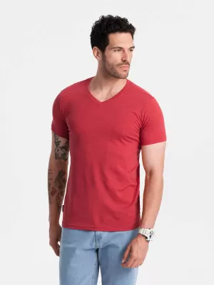 Pánské triko OMBRE OM-TSBS-0145 RED MELANGE