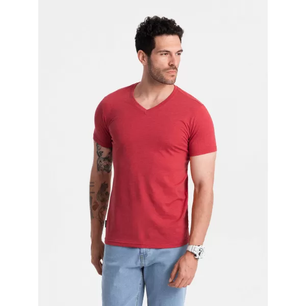  Pánské triko OMBRE OM-TSBS-0145 RED MELANGE 