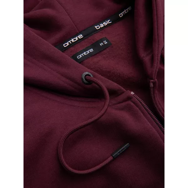  Pánská mikina OMBRE OM-SSBZ-0160 MAROON 
