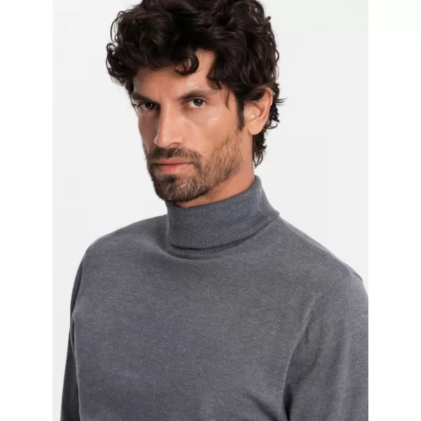  Pánský svetr OMBRE OM-SWTN-0101 GREY MELANGE 