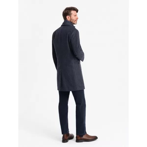  Pánský kabát OMBRE OM-COWC-0121 NAVY BLUE 