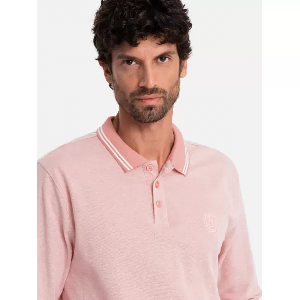  Pánské triko OMBRE OM-POLS-0129 PINK MELANGE 
