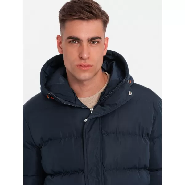  Pánská zimní bunda OMBRE OM-JAHP-0208 NAVY BLUE 