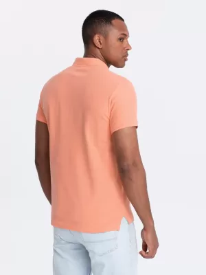 Pánské triko s límečkem OMBRE OM-POBS-0100 PEACH