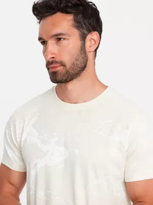 Pánské triko OMBRE OM-TSFP-0184 CREAM