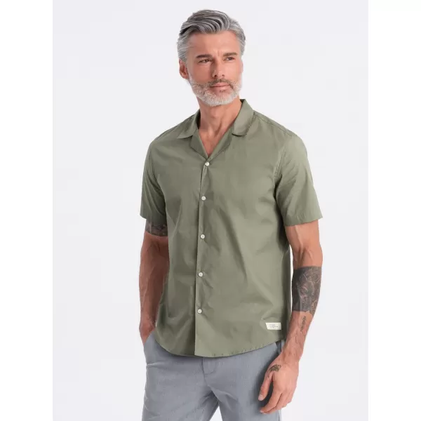  Pánská košile OMBRE OM-SHSS-0168 KHAKI 