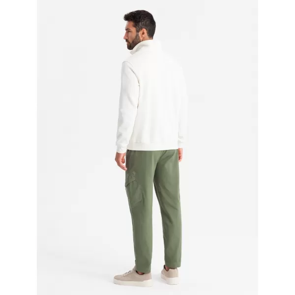  Pánské kalhoty OMBRE OM-PAJO-0199 OLIVE 