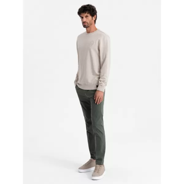  Pánská mikina OMBRE OM-SSNZ-0163 BEIGE 