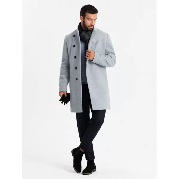  Pánský kabát OMBRE OM-COWC-0120 GREY MELANGE 