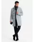 Pánský kabát OMBRE OM-COWC-0120 GREY MELANGE
