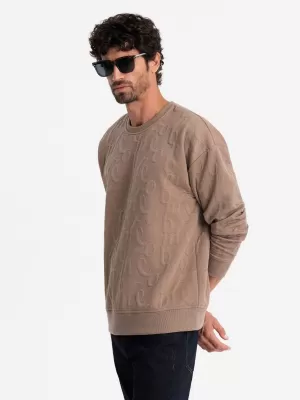 Pánská mikina OMBRE OM-SSNZ-0164 BROWN