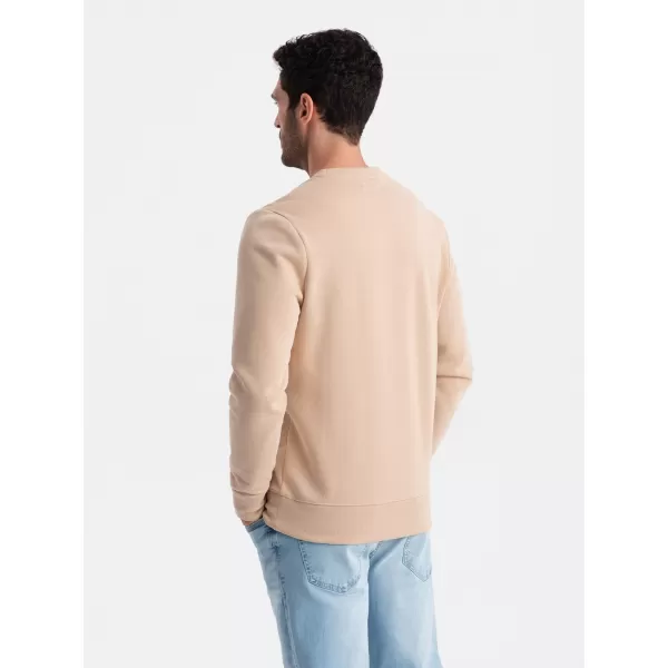 Pánská mikina OMBRE OM-SSBN-0159 BEIGE 