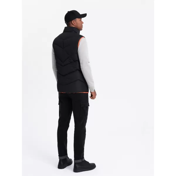  Pánská vesta OMBRE OM-JAVJ-0210 BLACK 