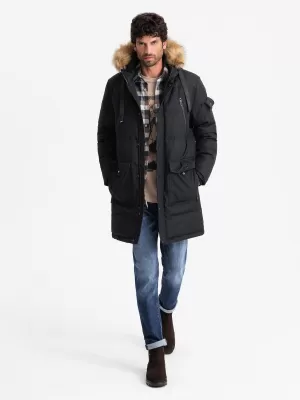 Pánská zimní bunda OMBRE OM-JALJ-0182 BLACK