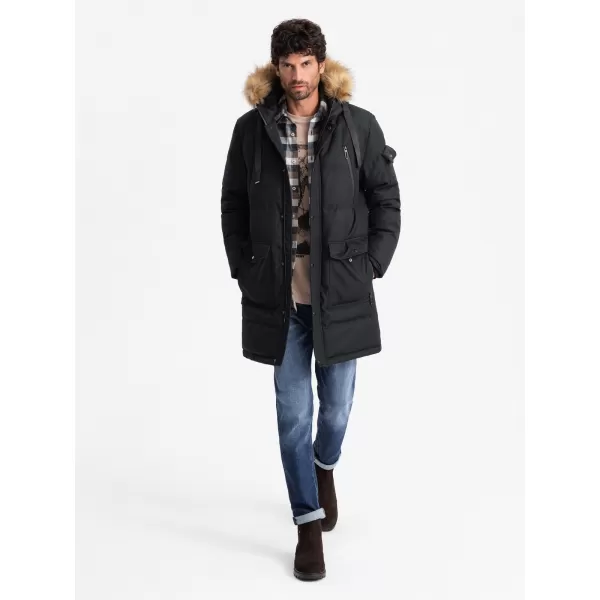  Pánská zimní bunda OMBRE OM-JALJ-0182 BLACK 