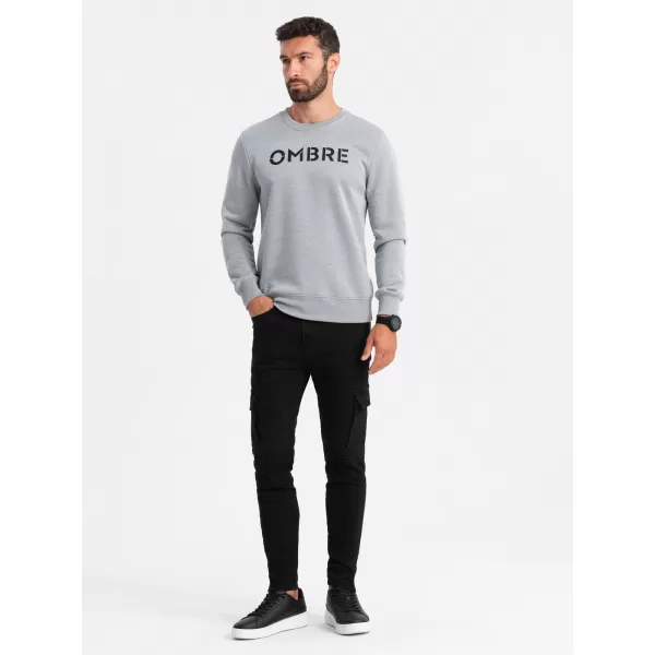  Pánská mikina OMBRE OM-SSPS-0181 GRAY MELANGE 