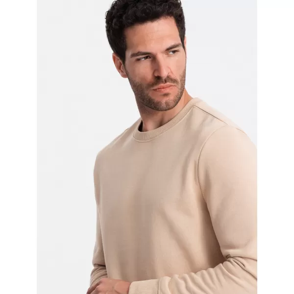  Pánská mikina OMBRE OM-SSBN-0159 BEIGE 