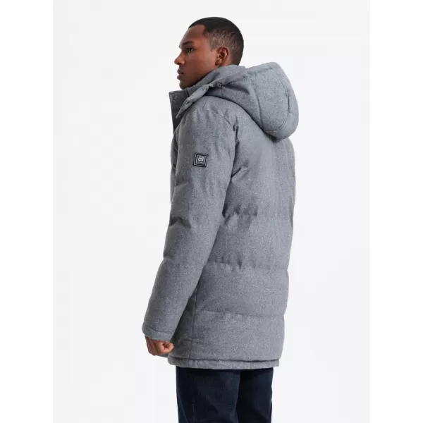  Pánská bunda OMBRE OM-JALJ-0217 GREY MELANGE 