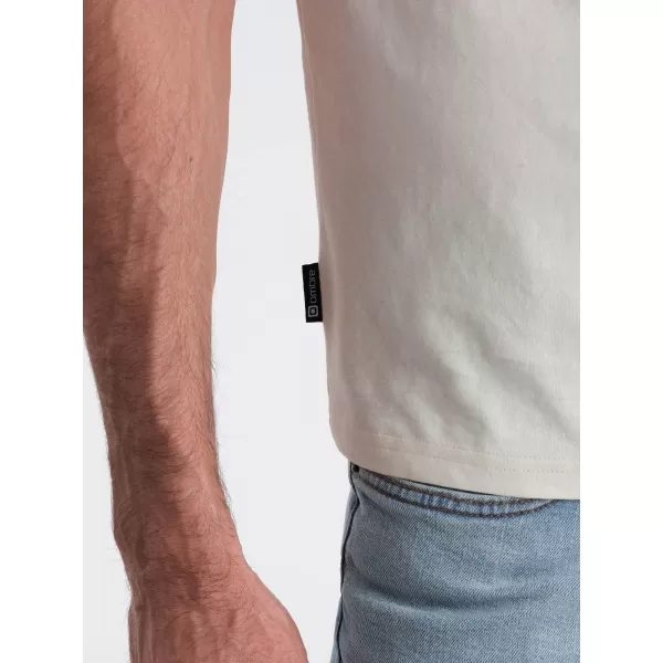  Pánské triko OMBRE OM-TSCT-0109 CREAM 