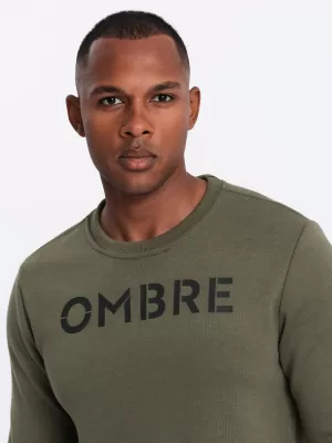 Pánská mikina OMBRE OM-SSPS-0181 DARK OLIVE