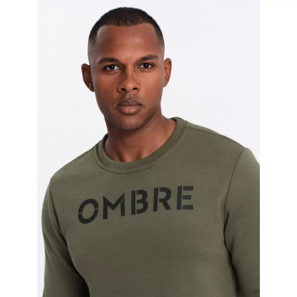  Pánská mikina OMBRE OM-SSPS-0181 DARK OLIVE 