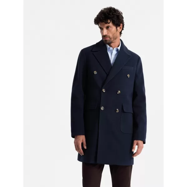  Pánský kabát OMBRE OM-COWC-0109 INDIGO 