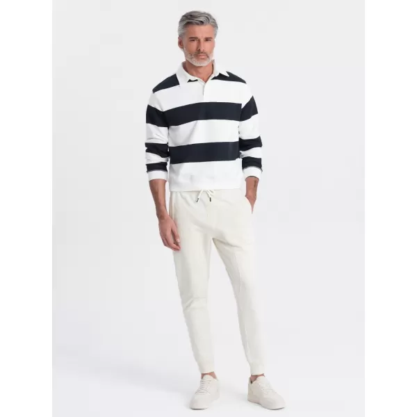  Pánské tepláky OMBRE OM-PABS-0173 CREAM 