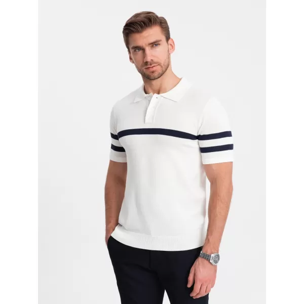  Pánské triko s límečkem OMBRE OM-POSS-0118 WHITE 