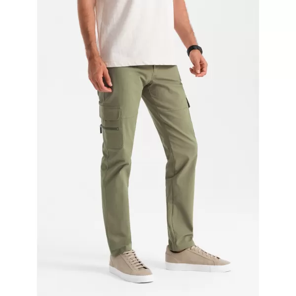  Pánské kalhoty OMBRE OM-PACG-0204 OLIVE 