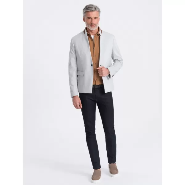  Pánské sako OMBRE OM-BLZB-0131 GREY MELANGE 