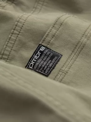 Pánské kalhoty OMBRE OM-PAJO-0125 KHAKI