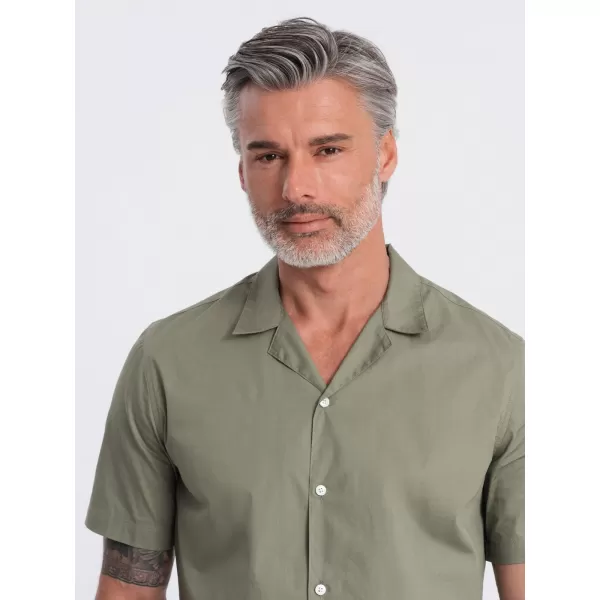  Pánská košile OMBRE OM-SHSS-0168 KHAKI 