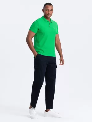 Pánské triko s límečkem OMBRE OM-POBS-0100 NEON GREEN