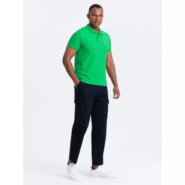  Pánské triko s límečkem OMBRE OM-POBS-0100 NEON GREEN 