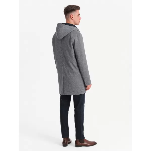  Pánský kabát OMBRE OM-COWC-0122 NAVY BLUE 