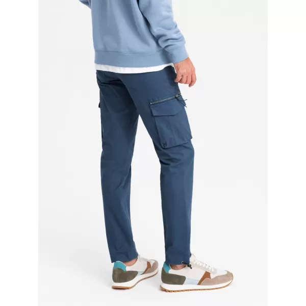 Pánské kalhoty OMBRE OM-PACG-0196 DARK BLUE 