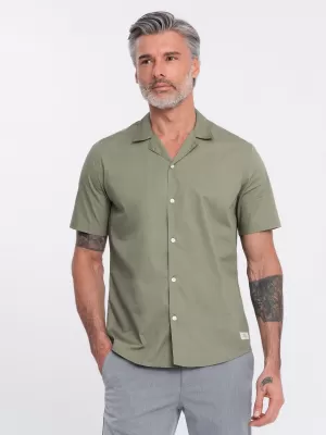 Pánská košile OMBRE OM-SHSS-0168 KHAKI
