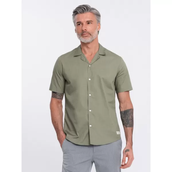  Pánská košile OMBRE OM-SHSS-0168 KHAKI 